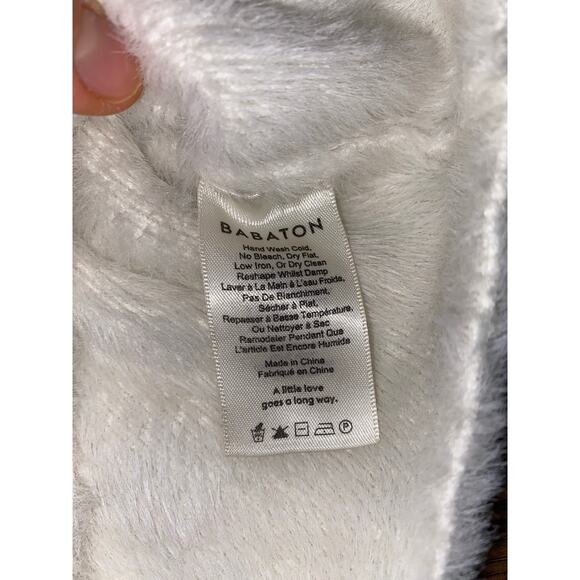 EUC Aritzia Babaton Mike Sweater White Wool Cashmere Blend Ribbed Mockneck Small - Picture 7 of 8